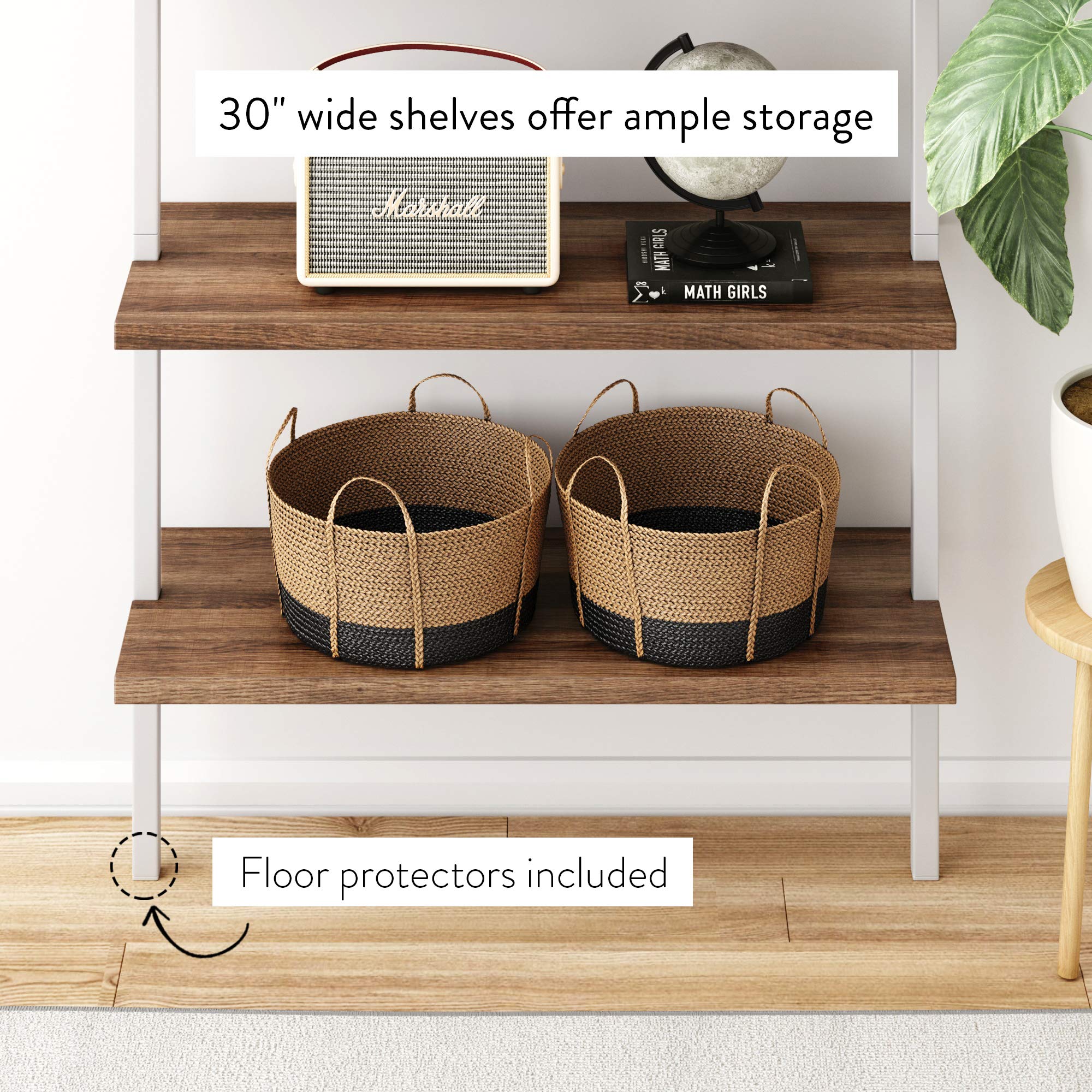 Amazon.com: Nathan James Theo 6-Shelf Tall Bookcase, Wall Mount